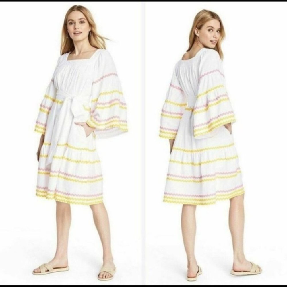 Lisa Marie Fernandez Target Ric Rac Midi Dress oversized size XS